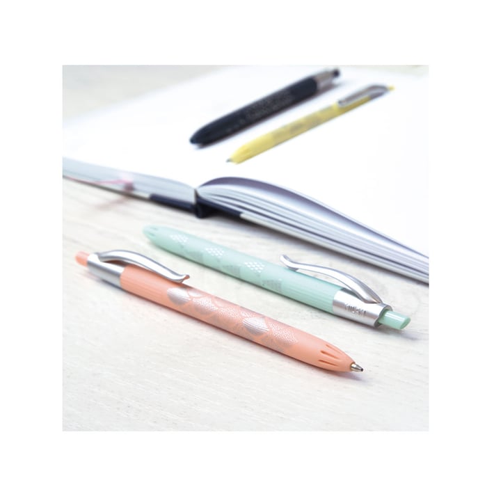 Milan Химикалка P1 Silver, автоматична, 1.0 mm, 4 броя, цвят асорти, опаковка 14