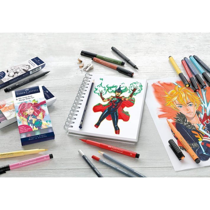 Faber-Castell Маркер Pitt Manga Mangaka, 6 броя