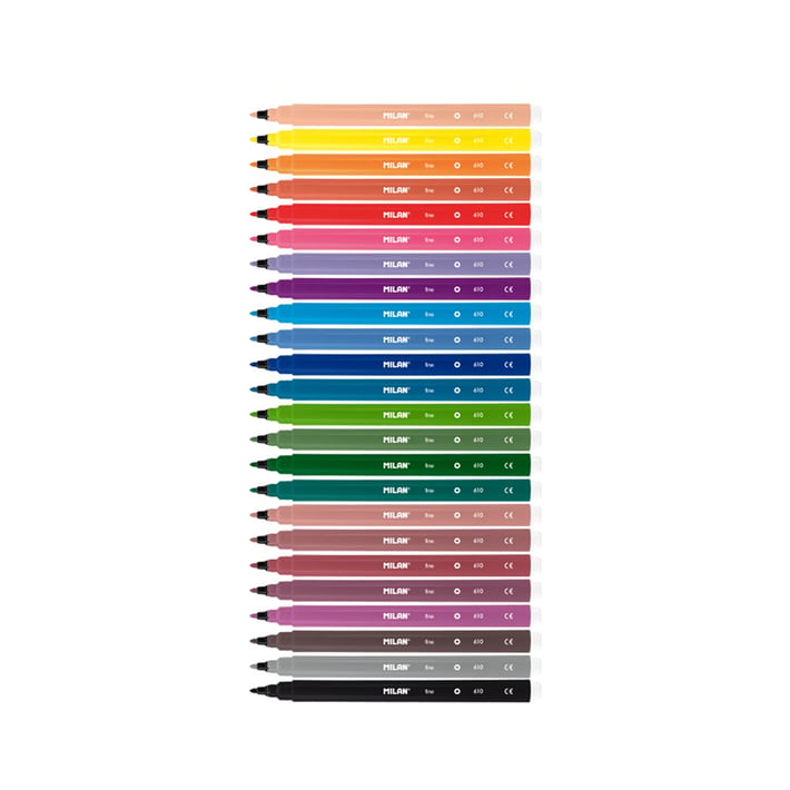 Milan Флумастери, на водна основа, 24 цвята, опаковка 6