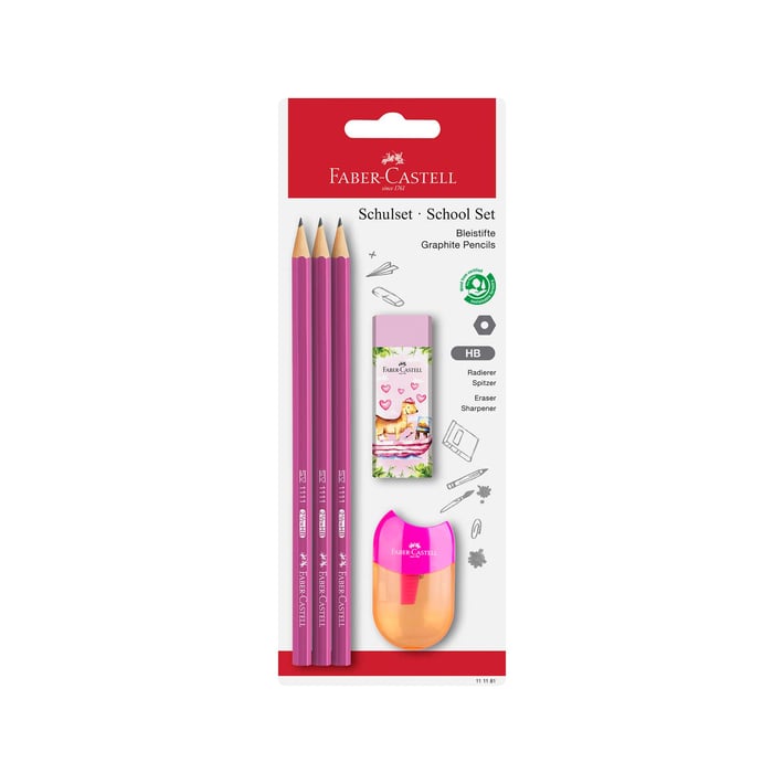 Faber-Castell Комплект моливи, острилка и гума 1111 School Set, асорти