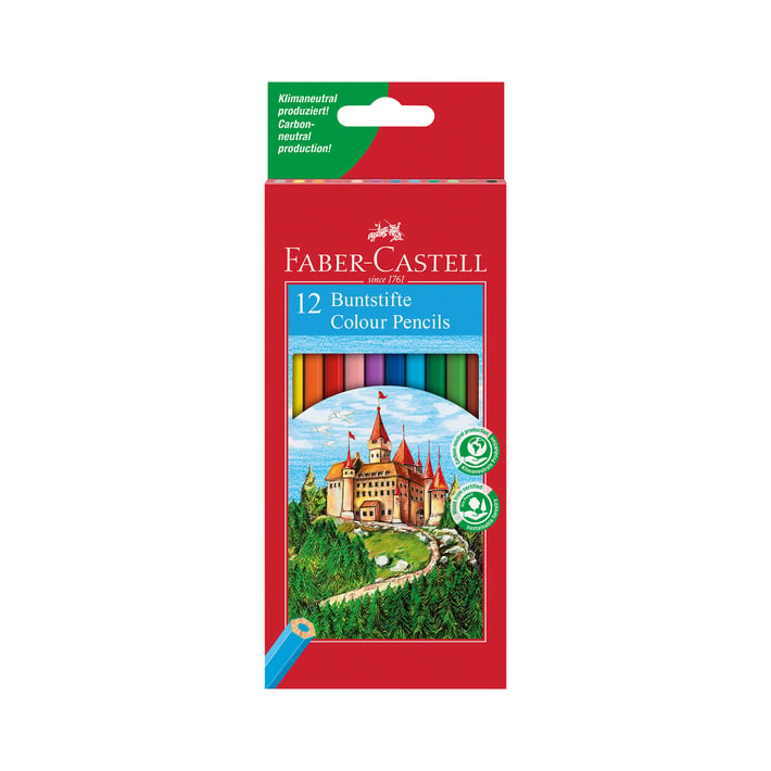 Faber-Castell Цветни моливи Замък, 12 цвята