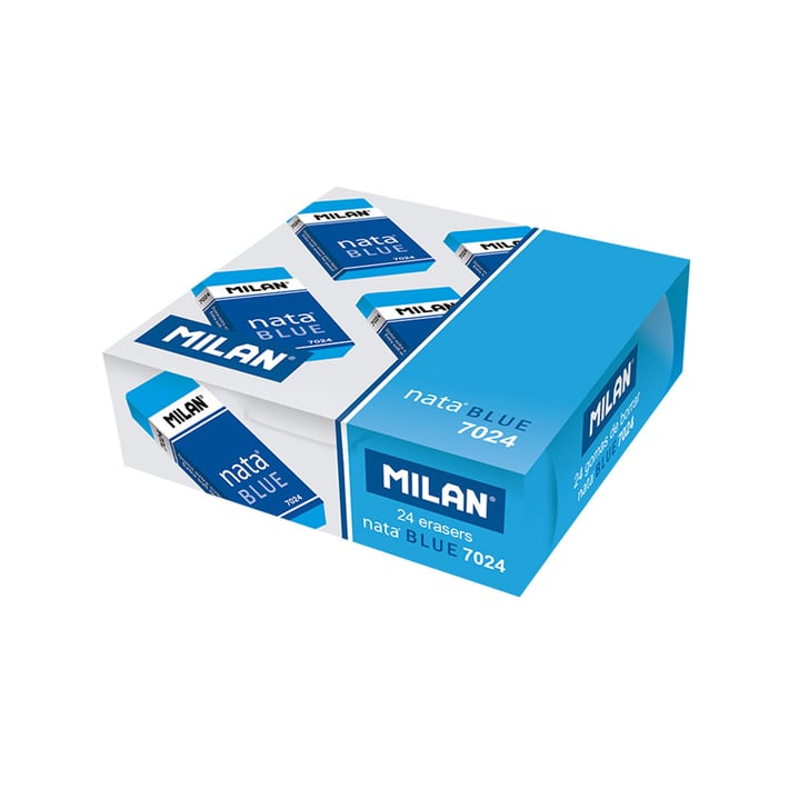 Milan Гума за молив 7024, голяма, синя, 600 броя