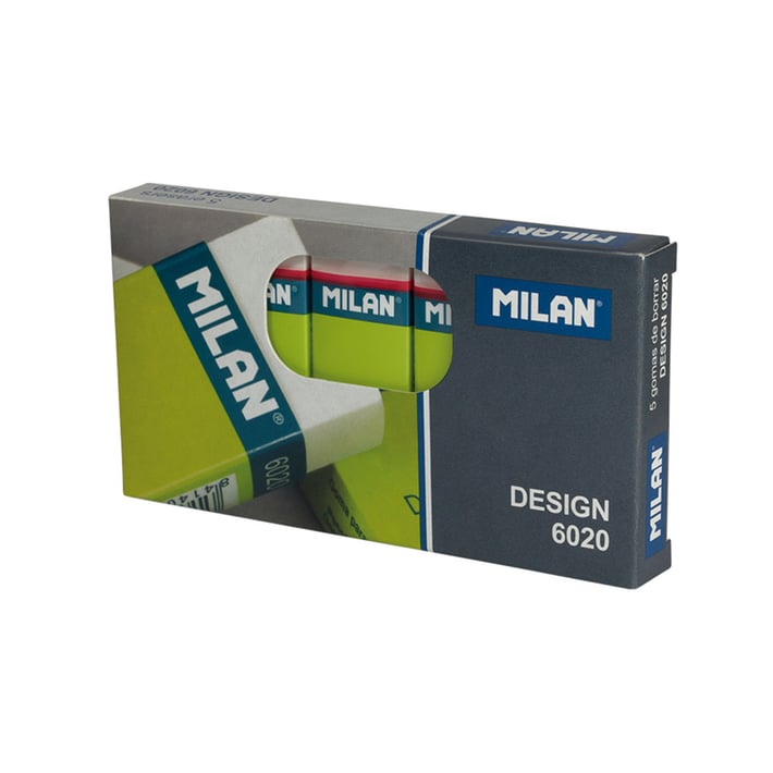 Milan Гума за молив Design 6020, голяма, бяла, 120 броя