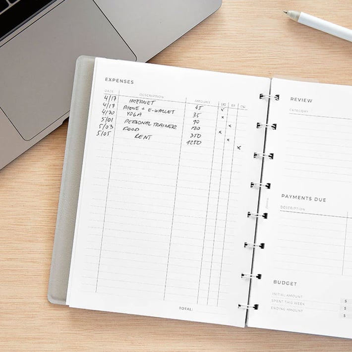 Filofax Пълнител за тефтер Minimal, A5, описване на разходи