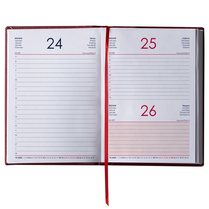 Календар-бележник Казанова, с дати, 10 x 15 cm, кожена подвързия, зелен