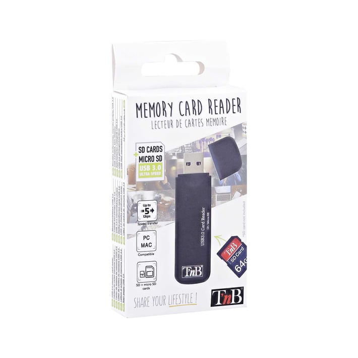 TNB Четец за SD и Micro SD карти, USB 3.0