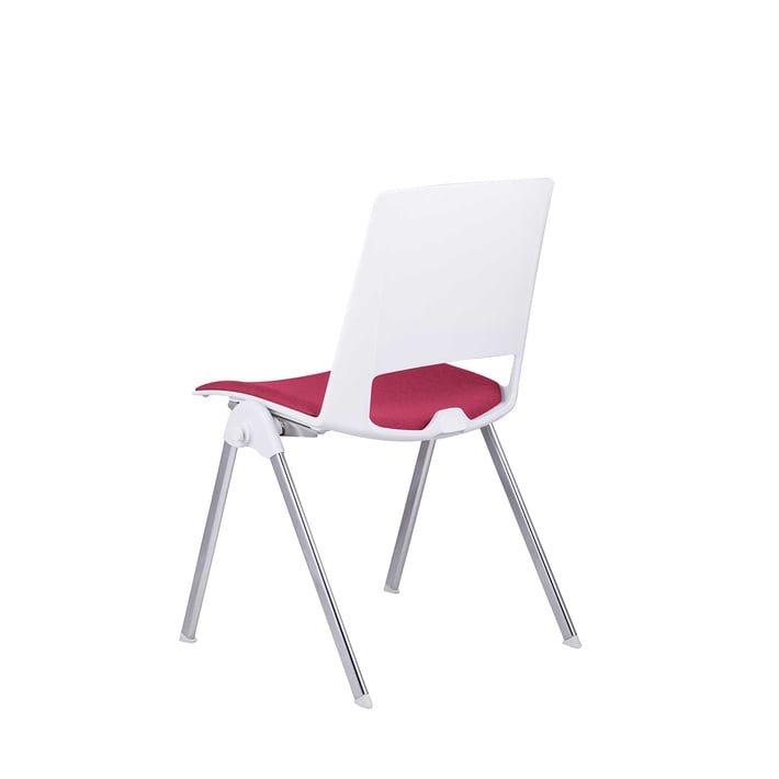 RFG Посетителски стол Sweet Chrome White, червен, 2 броя в комплект