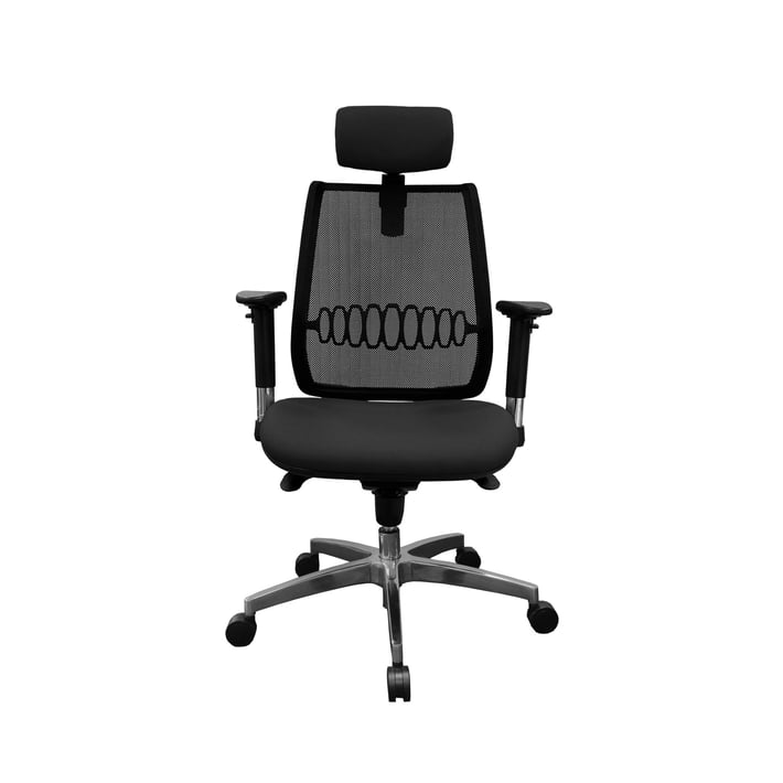 MJ Ергономичен стол Ada, директорски, тъмносива седалка, черна облегалка