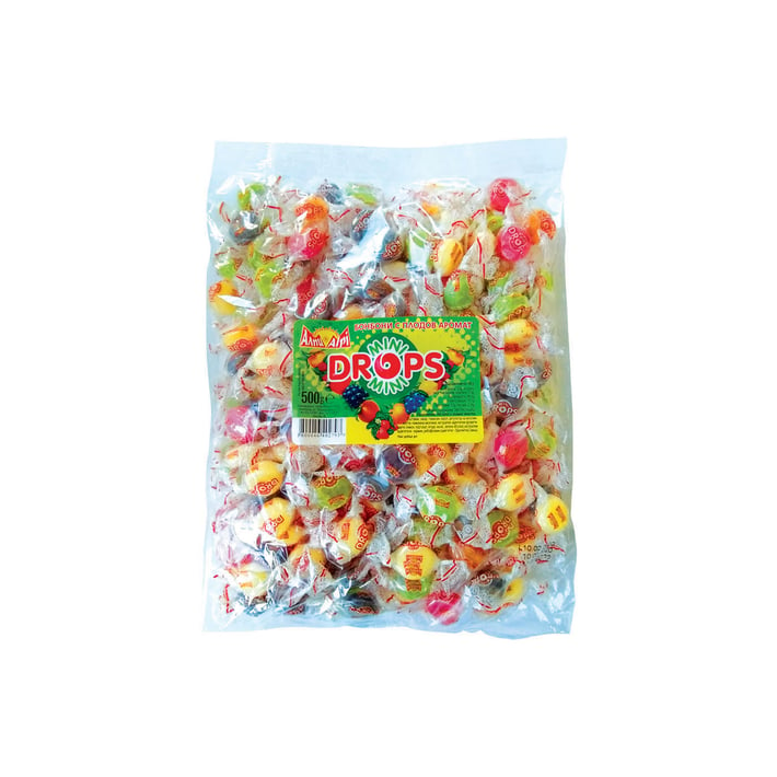 Бонбони Мини дропс, плодови, 170 броя, 500 g