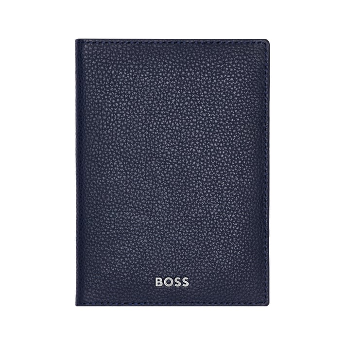 Hugo Boss Калъф за паспорт Classic Grained, тъмносин