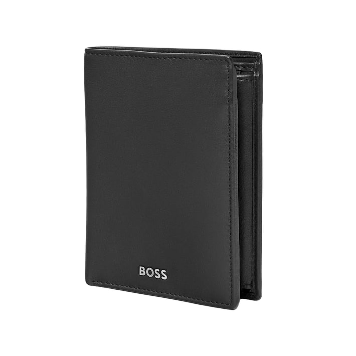 Hugo Boss Портфейл Classic Smooth, вертикален, с капак, черен