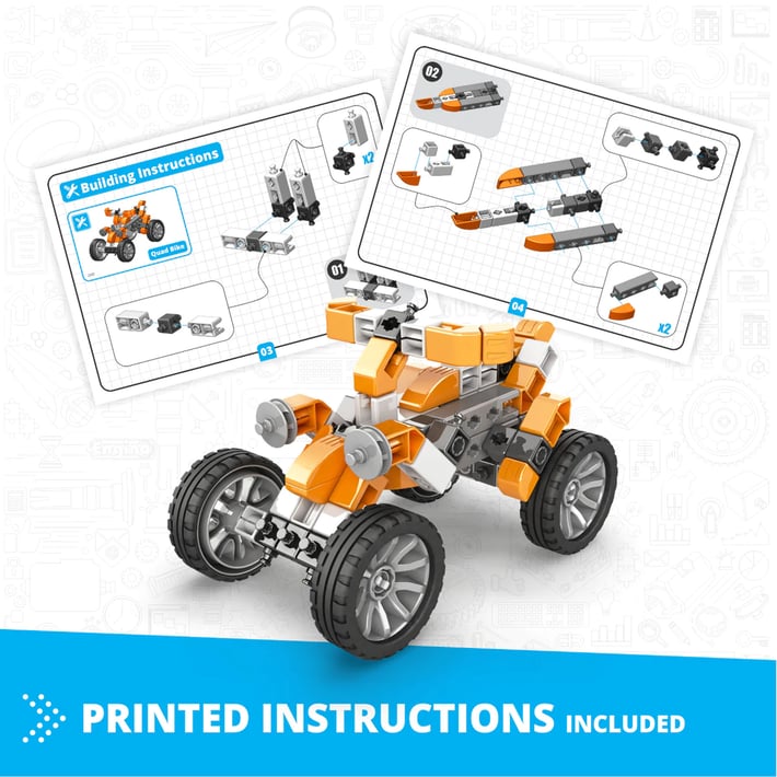 Engino Конструктор Inventor Mechanics - Четириколка, 5 в 1