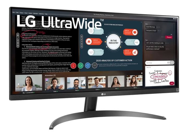 LG Монитор 29WP500-B, 29'', Ultra Wide, LED, 2560 x 1080, 250 cd/m2, 5 ms, HDMI, черен