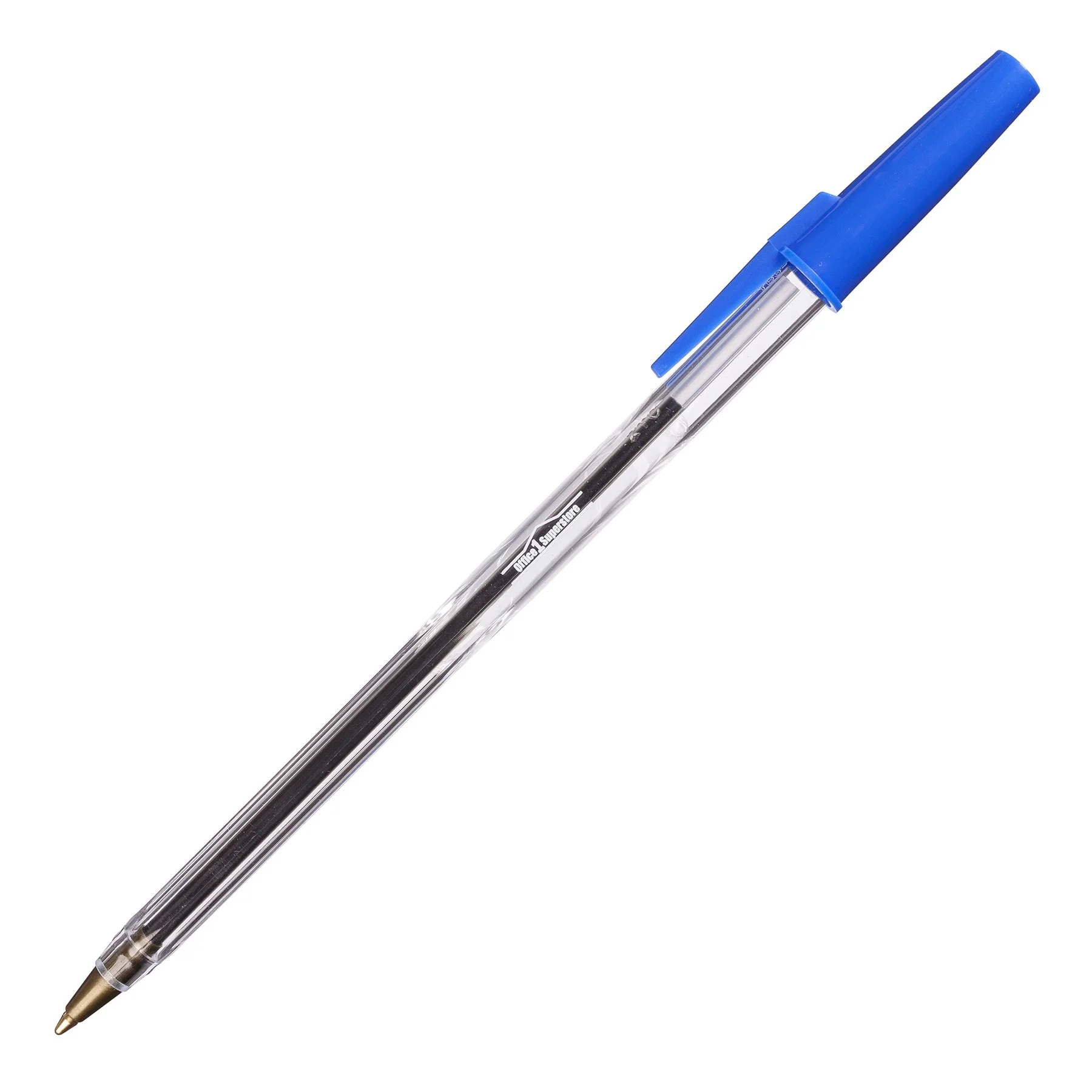 Office 1 Pen, transparent barrel, blue, 1 piece