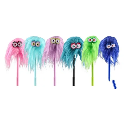 Sazio Pom-Pom Pen, with Monster Decoration, Assorted, 1 Piece