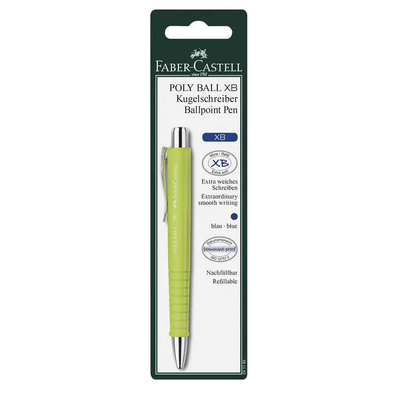 Faber-Castell Химикалка Poly Ball XB, цветове асорти, в блистер