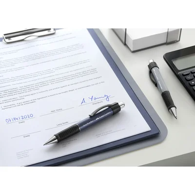 Faber-Castell Ballpoint Grip Plus, retractable, gray