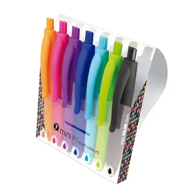 Milan Ballpoint Pen Mini P1 Touch, retractable, 1.0 mm, assorted, 7 pcs