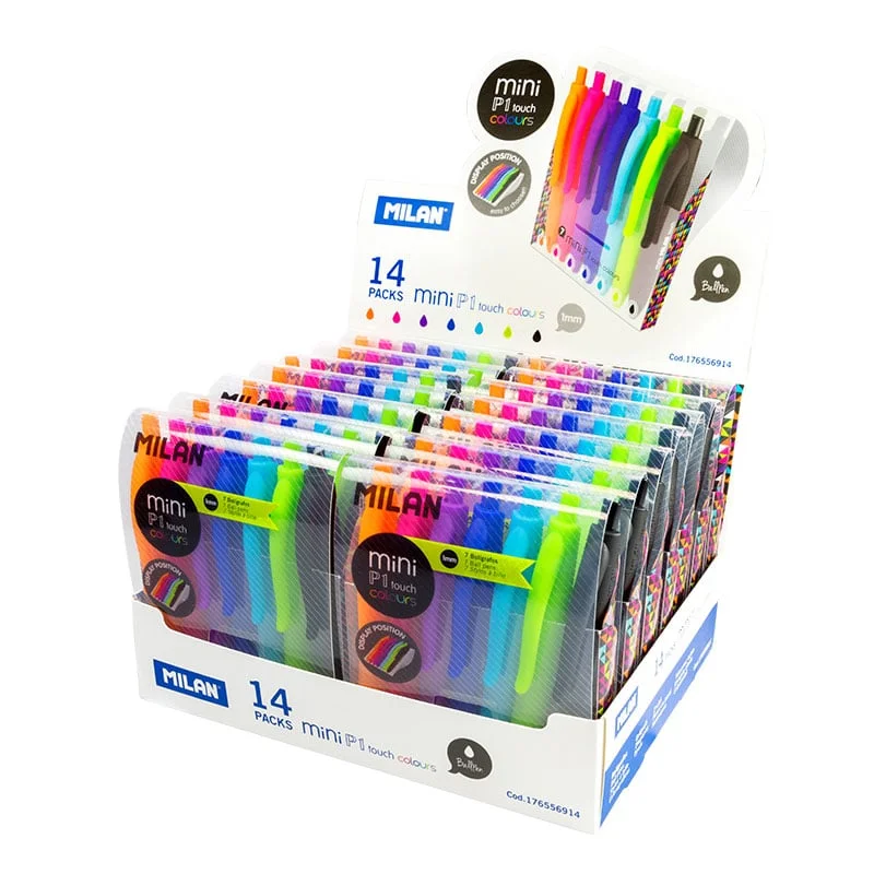 Milan Ballpoint Pen Mini P1 Touch, retractable, 1.0 mm, assorted, 7 pcs