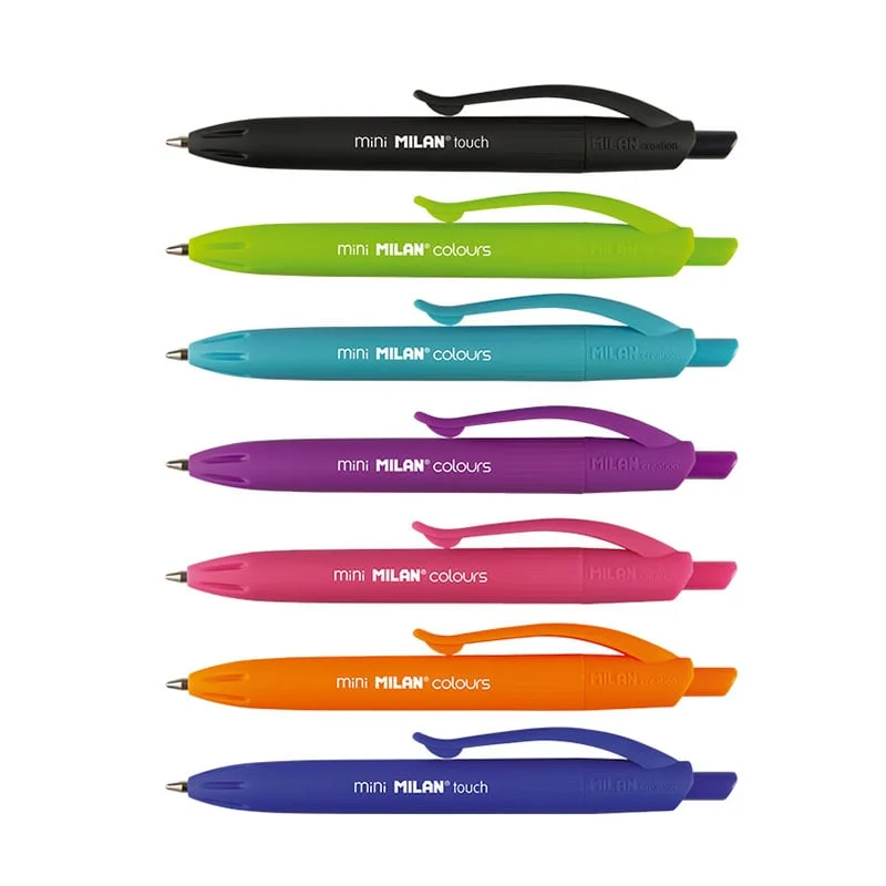 Milan Ballpoint Pen Mini P1 Touch, retractable, 1.0 mm, assorted, 7 pcs