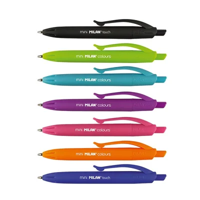 Milan Ballpoint Pen Mini P1 Touch, retractable, 1.0 mm, assorted, 7 pcs