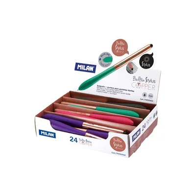 Milan Ballpoint Pen Stylus Copper, automatic, 1.0 mm, assorted colours, blue ink