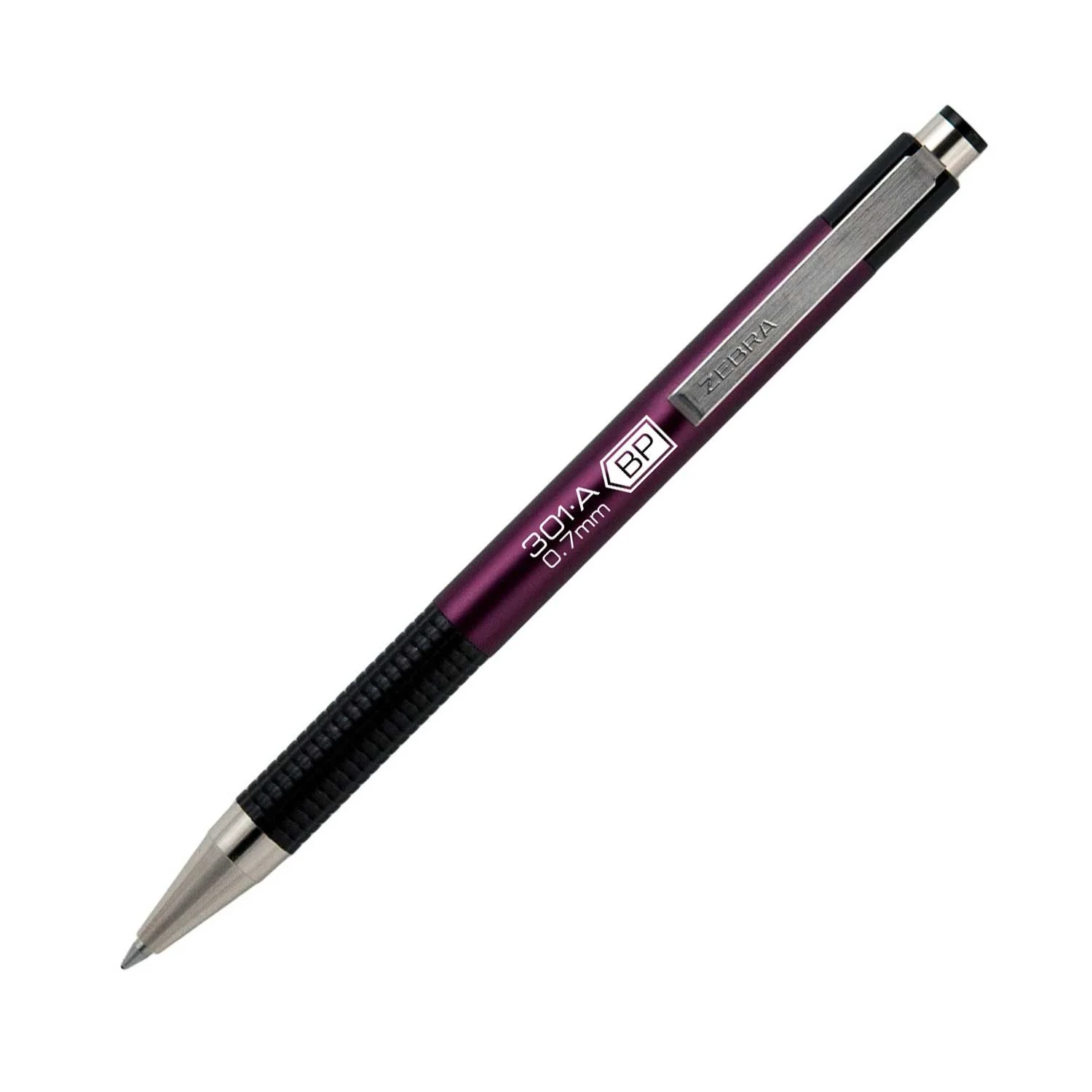 Zebra Ballpoint Pen F-301A, aluminum, 0.7 mm, burgundy