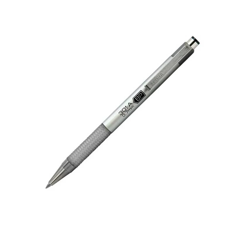 Zebra Ballpoint pen F-301A, aluminum, 0.7 mm, silver