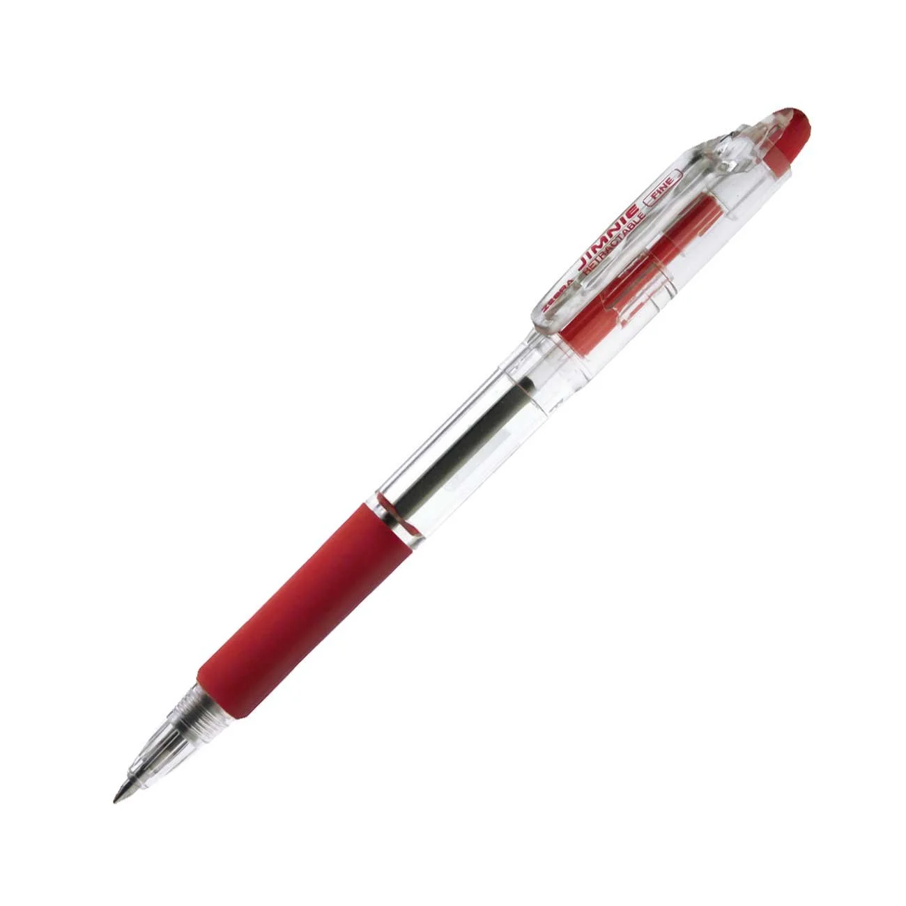 Zebra Ballpoint Pen Jimnie, 0.7 mm, Transparent, Red
