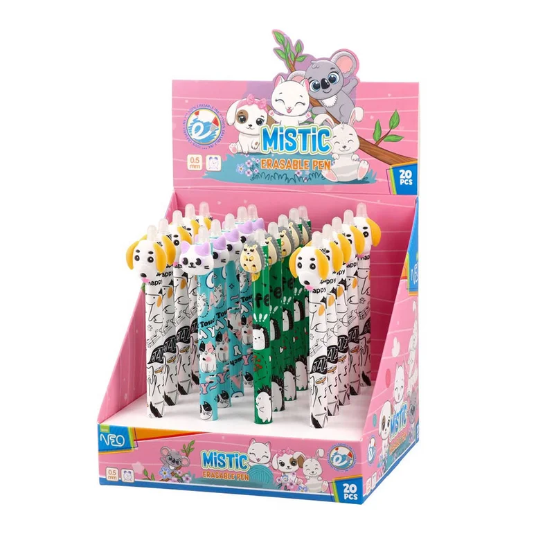 Sazio Mistic Erasable Ballpoint Pen, Animals, 0.5 mm, Assorted