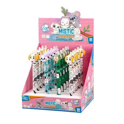 Sazio Mistic Erasable Ballpoint Pen, Animals, 0.5 mm, Assorted