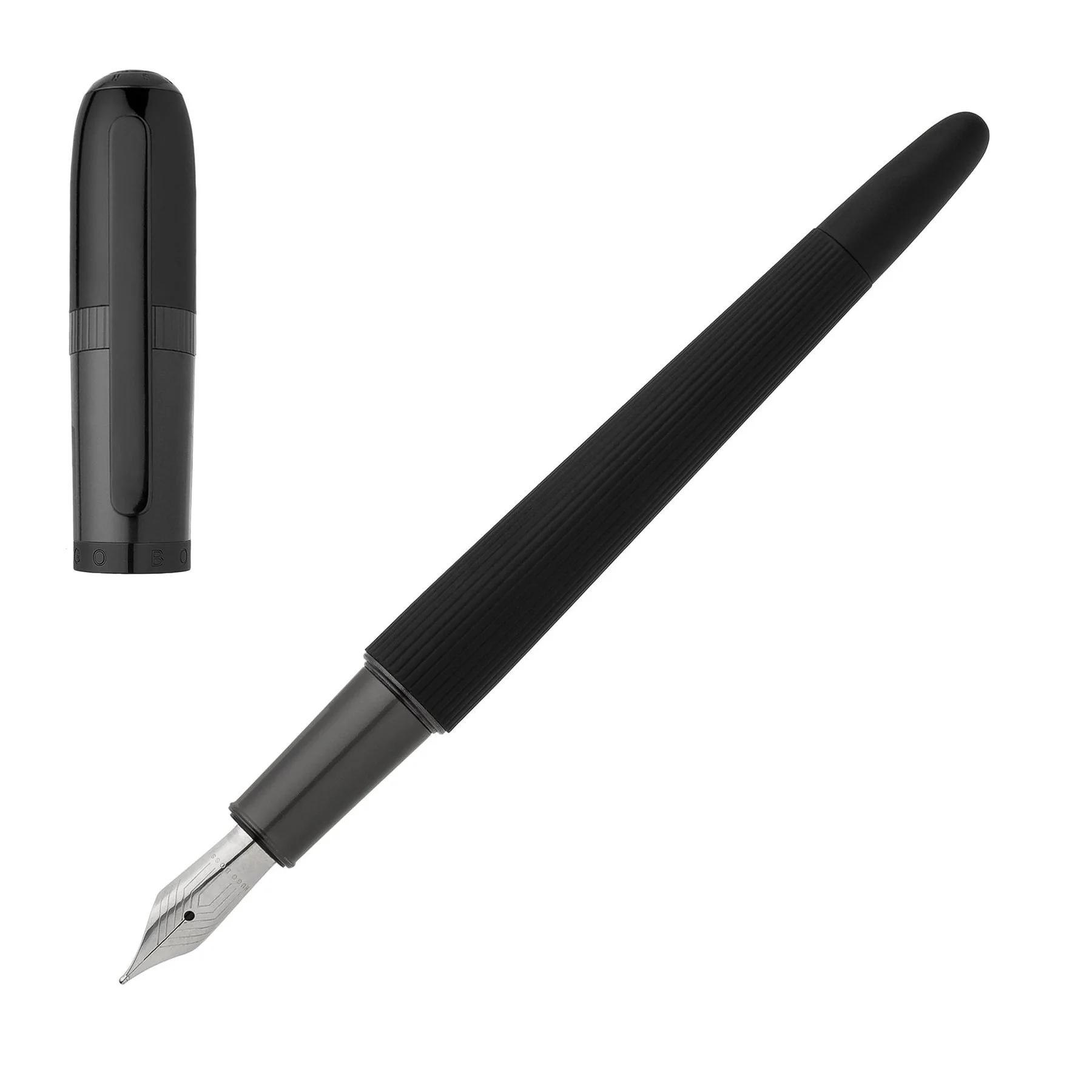 Hugo Boss Писалка Contour, в кутия, черна
