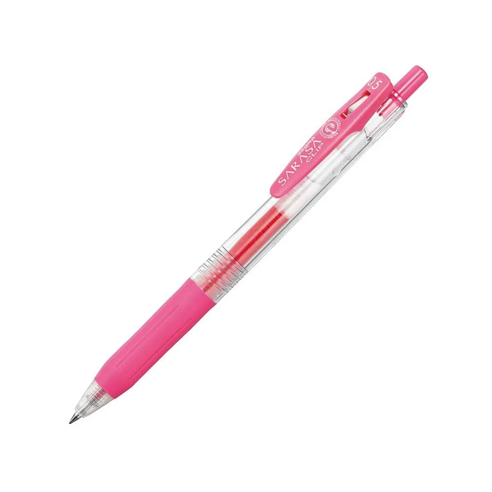Zebra Gel Roller Sarasa Clip, Retractable, 0.5 mm, Light Pink