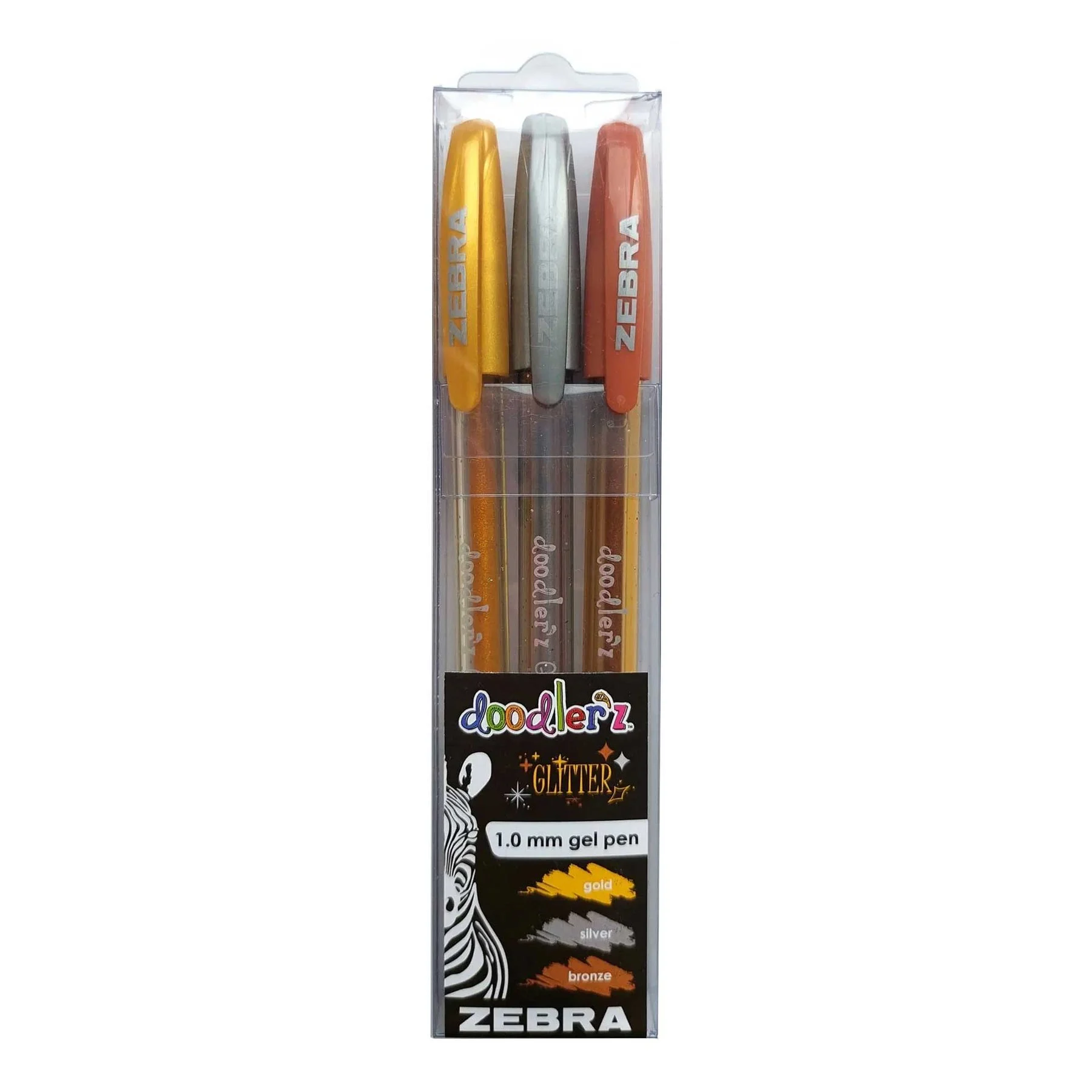 Zebra Doodler’z Gel Stick, 1.0 mm, metallic, 3 colors