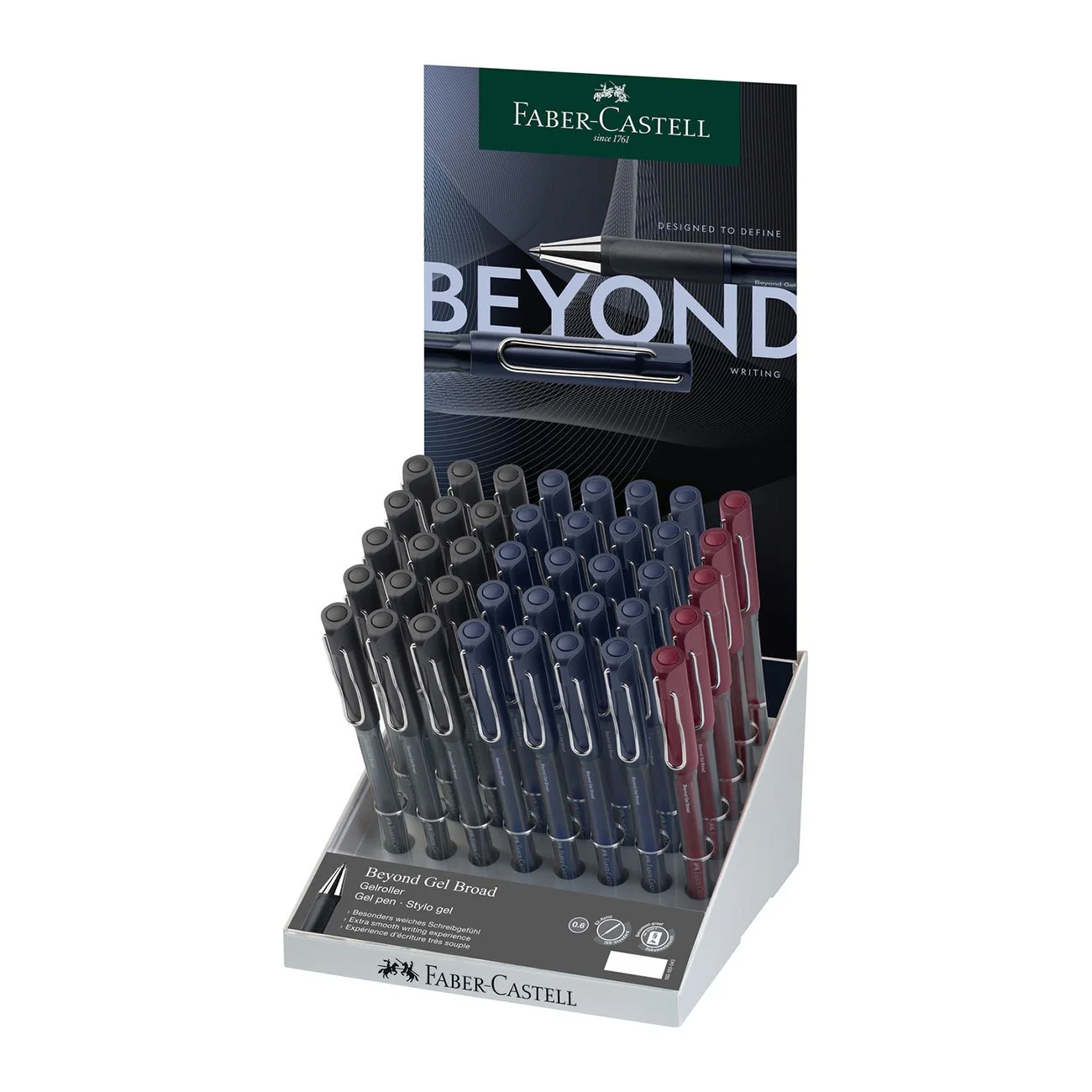 Faber-Castell Beyond gel pen, 1.0 mm, assorted, 40 pcs in display