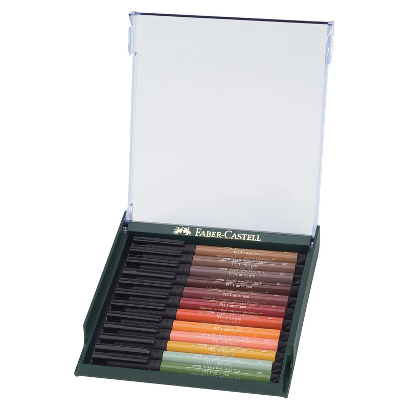 Faber-Castell Pitt Artist brush pens, Earth, 12 colors