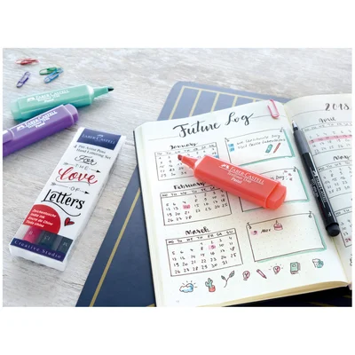 Faber-Castell Pitt Artist marker, calligraphy set, 6 green colors