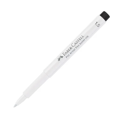 Faber-Castell Маркер Pitt Artist Pen, объл, 1.5 mm, бял