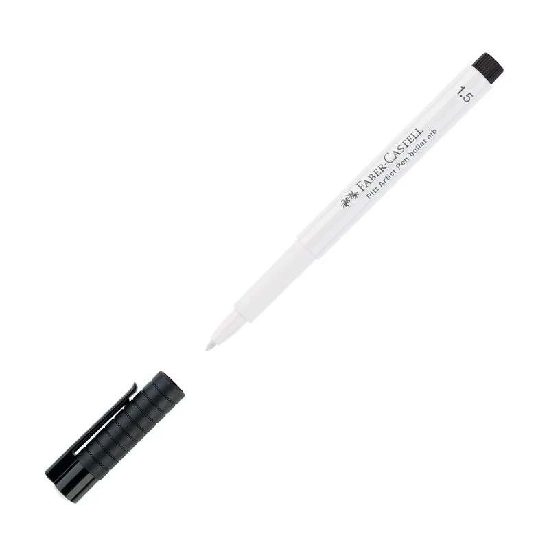 Faber-Castell Маркер Pitt Artist Pen, объл, 1.5 mm, бял