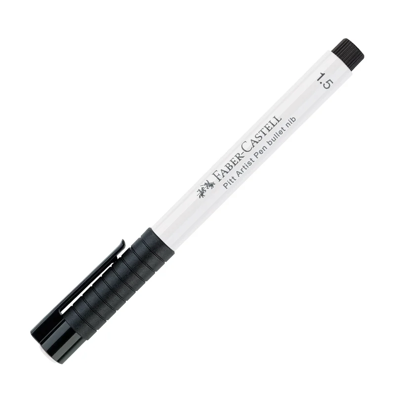 Faber-Castell Маркер Pitt Artist Pen, объл, 1.5 mm, бял