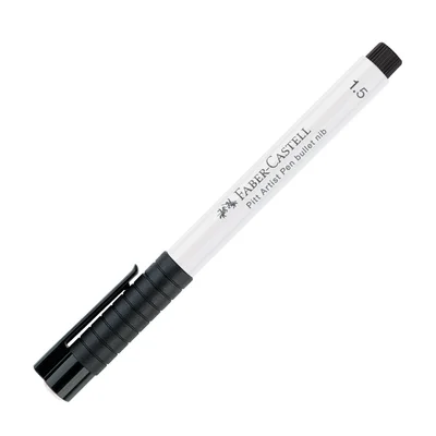 Faber-Castell Маркер Pitt Artist Pen, объл, 1.5 mm, бял