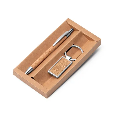 Hi!dea Gift Set Forest, pen and keychain, cork