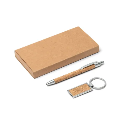 Hi!dea Gift Set Forest, pen and keychain, cork