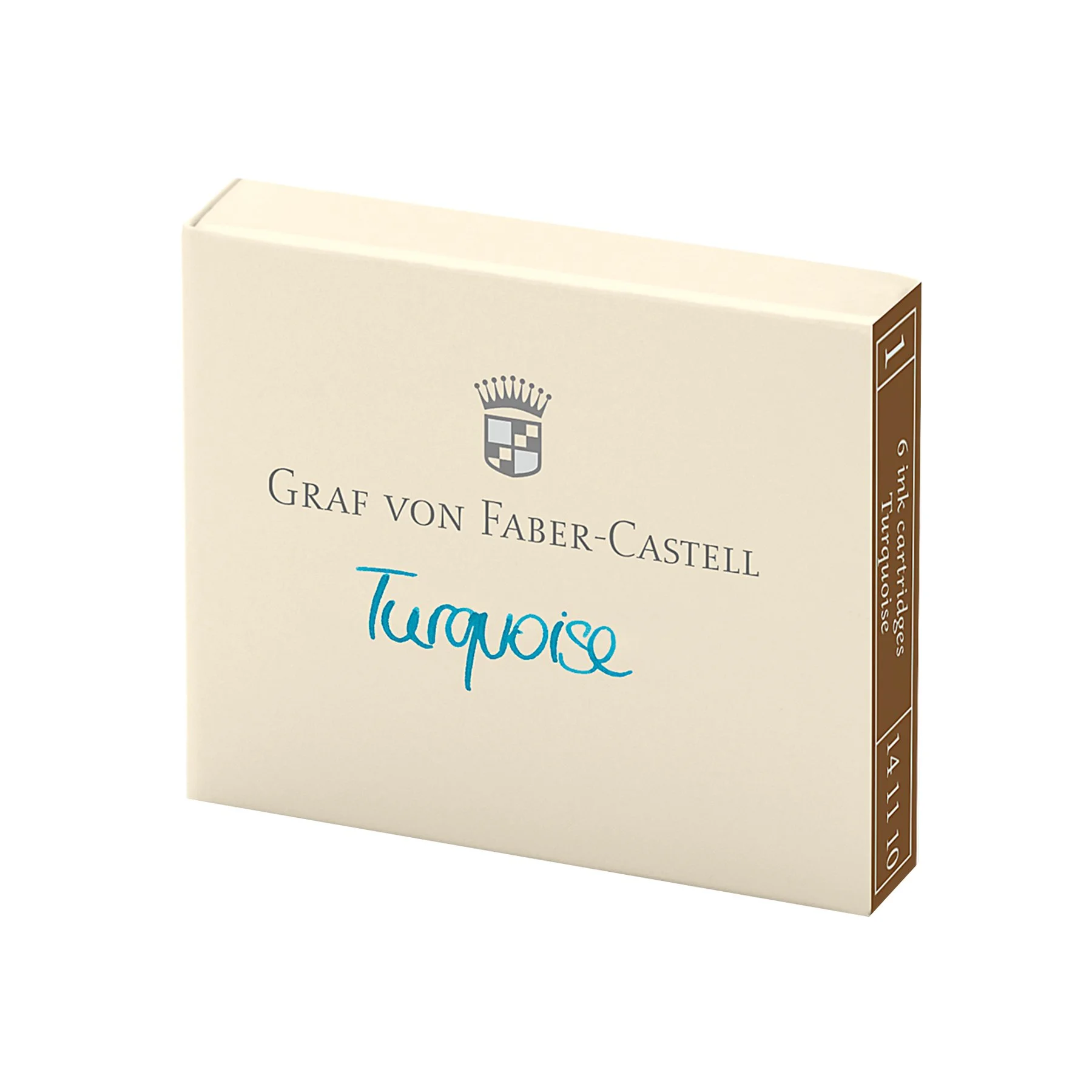 Graf von Faber-Castell Fountain pen cartridges, turquoise ink, 6 pieces