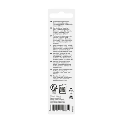 Faber-Castell Пълнител за гел химикалка G2, F, черен, в блистер