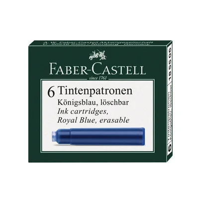 Faber-Castell Ink cartridges, blue ink, 6 pieces