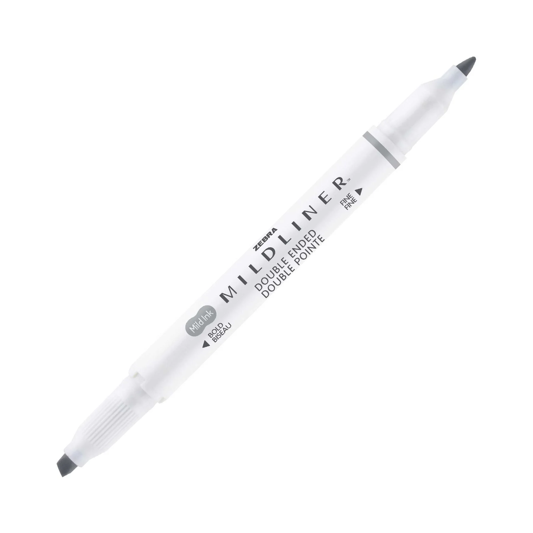 Zebra Highlighter Mildliner Cool & Refined, double-ended, grey