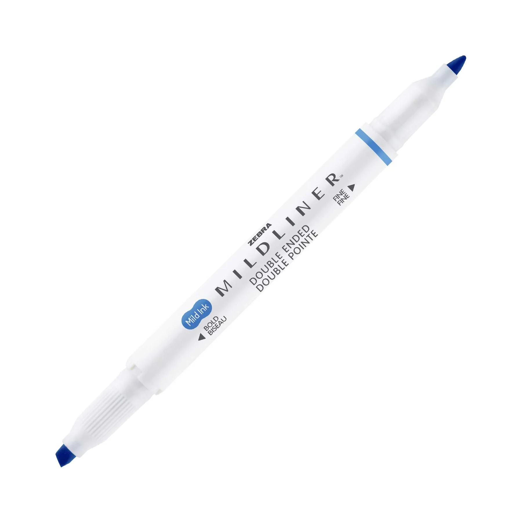 Zebra Highlighter Mildliner Cool & Refined, double-ended, dark blue