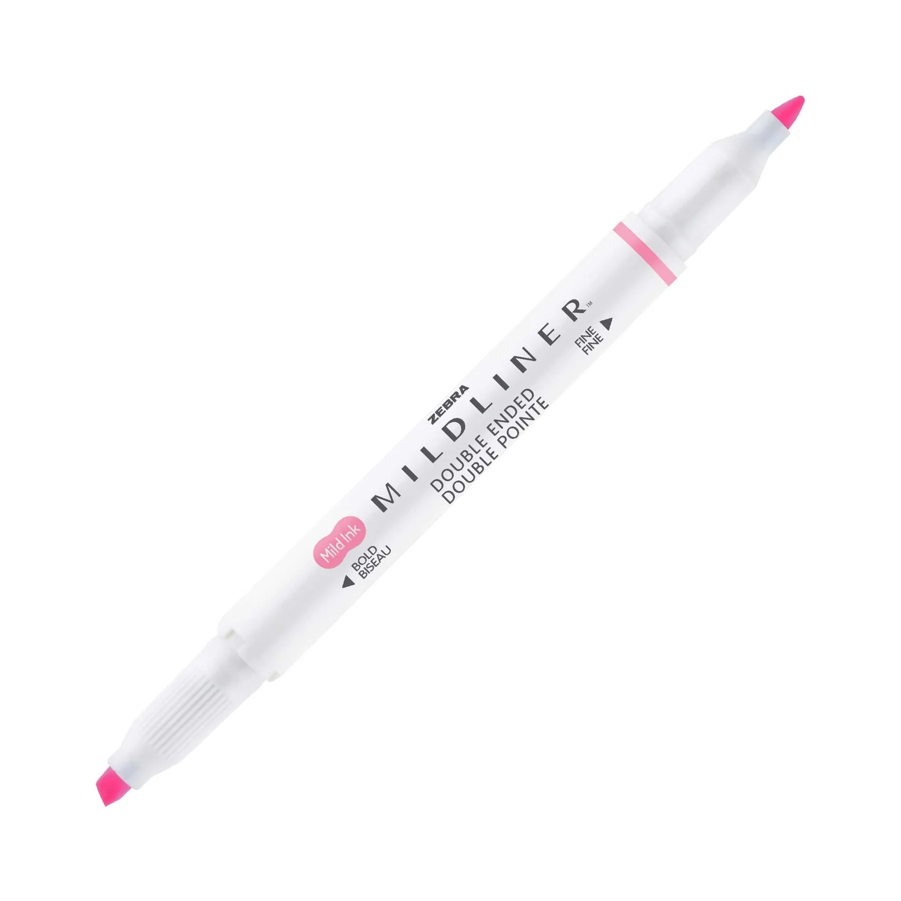 Zebra Highlighter Mildliner Fluorescent, double-ended, pink