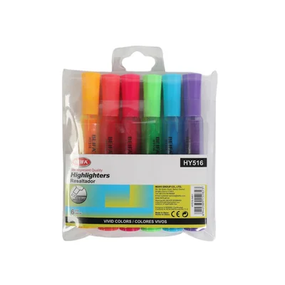 Beifa Text marker HY516, assorted, 6 pieces